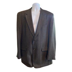 Austin Reed 48L Men’s Wool Blazer Brown Houndstooth Check Sport Coat Classic USA